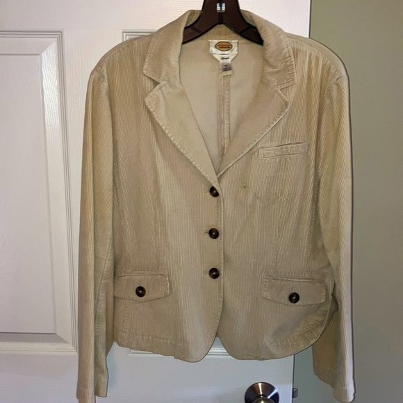 Talbot’s corduroy blazer in Ivory. Size 10. - Picture 1 of 7